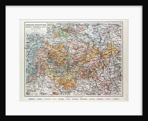 Map of Thüringen Germany 1899 by Anonymous