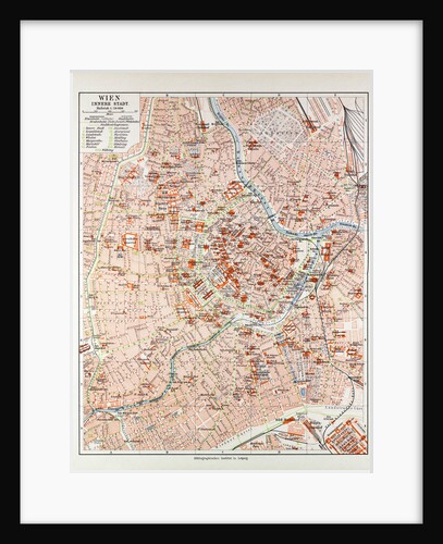 Map of the Centre of Vienna Austria 1899 by Anonymous