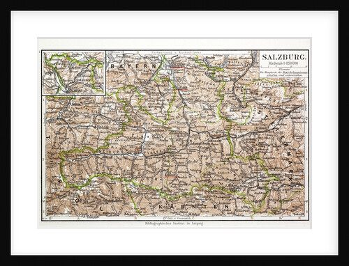 Map of Salzburg Austria 1899 by Anonymous