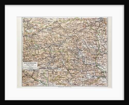 Map of Steiermark Austria 1899 by Anonymous