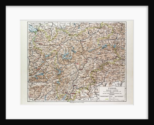 Map of Tirol Austria 1899 by Anonymous