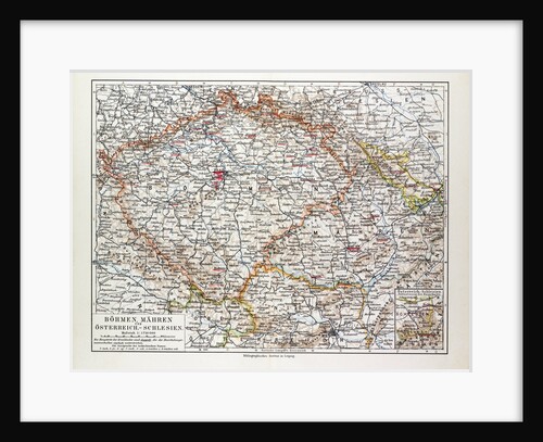 Map of Bohemia (Czech Republic) 1899 by Anonymous
