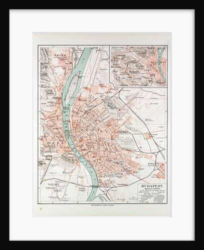 Map of Budapest Hungary 1899 by Anonymous