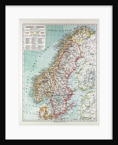 Map of Norway and Sweden 1899 by Anonymous