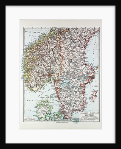 Map of the Southern Part of Norway and Sweden 1899 by Anonymous