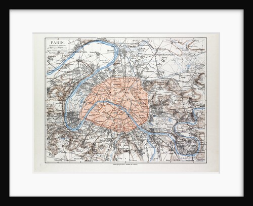 Map of Paris France 1899 by Anonymous