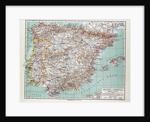 Map of Spain and Portugal 1899 by Anonymous