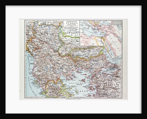 Map of Montenegro Serbia Macedonia Northern Greece Bulgaria Albania Western Turkey 1899 by Anonymous