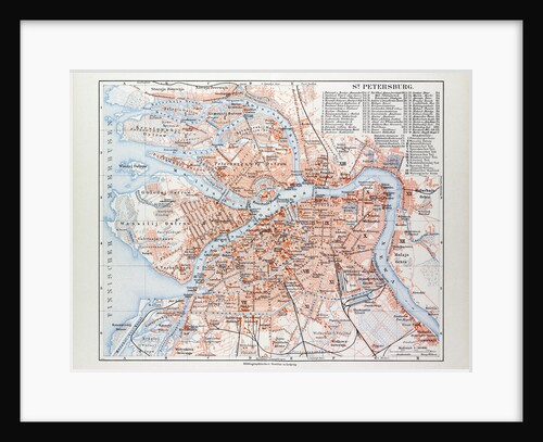 Map of St. Petersburg Russia 1899 by Anonymous