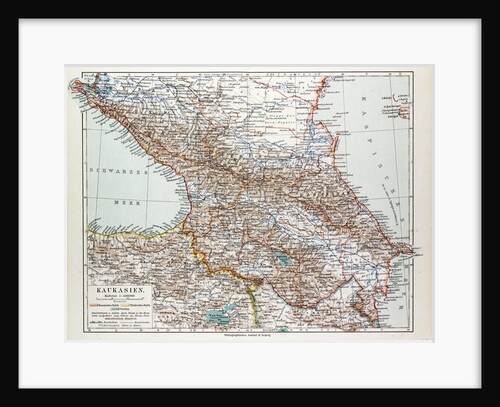 Map of Transcaucasia Georgia Azerbaijan Armenia 1899 by Anonymous