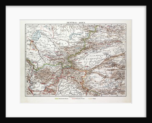 Map of Central Asia Afghanistan Pakistan Republic of Tajikistan Turkmenistan the Republic of Uzbekistan Tibet and the North of India 1899 by Anonymous