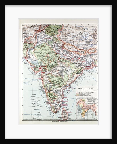 Map of India Pakistan and Tibet 1899 by Anonymous