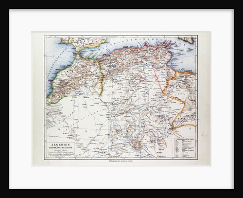 Map of Algeria Morocco and Tunisia 1899 by Anonymous