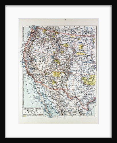 Map of the Western Part of the United States of America 1899 by Anonymous