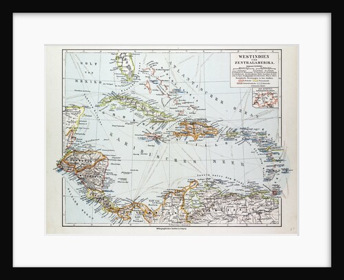 Map of Honduras Nicaragua Costa Rica the Northern Part of Columbia Venezuela Cuba 1899 by Anonymous