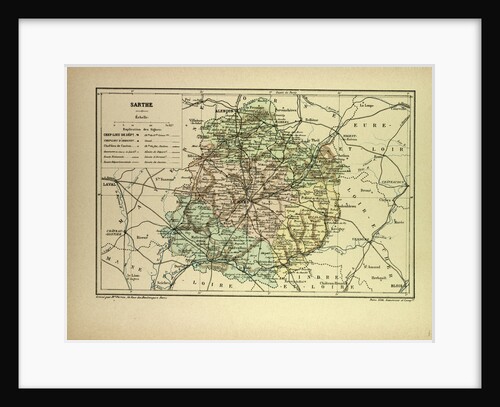Map of Sarthe France by Anonymous