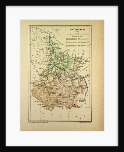 Map of Hautes Pyrénées France by Anonymous
