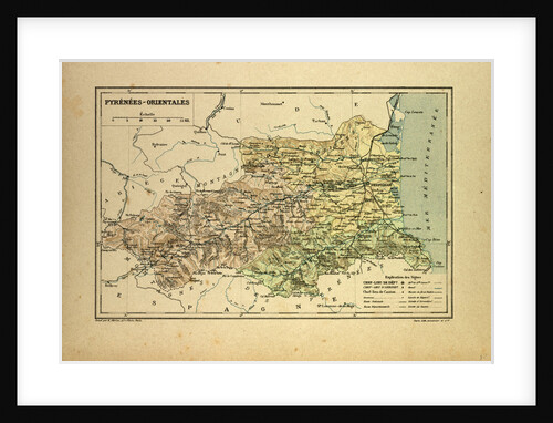 Map of Pyrénées-Orientales France by Anonymous