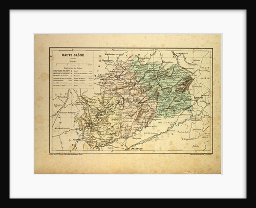 Map of Haute-Saône France by Anonymous
