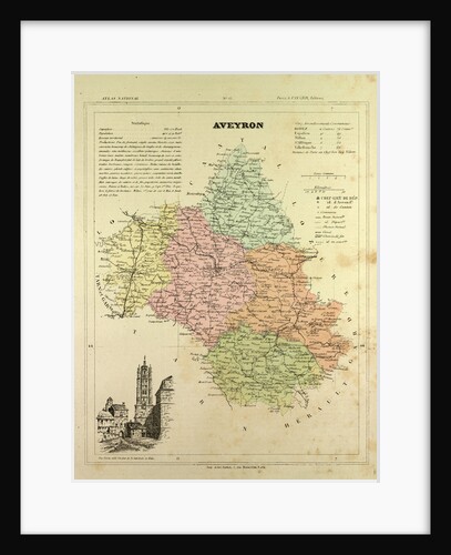 Map of Aveyron France by Anonymous