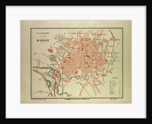 Map of Dijon France by Anonymous