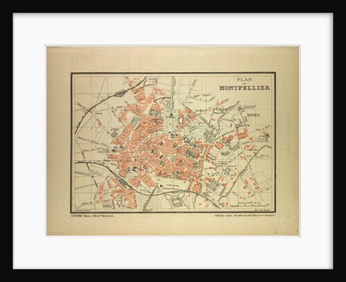 Map of Montpellier France by Anonymous