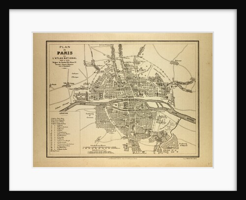 Map of Paris France by Anonymous