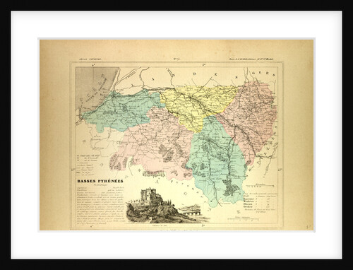 Map of Basses Pyrénées France by Anonymous