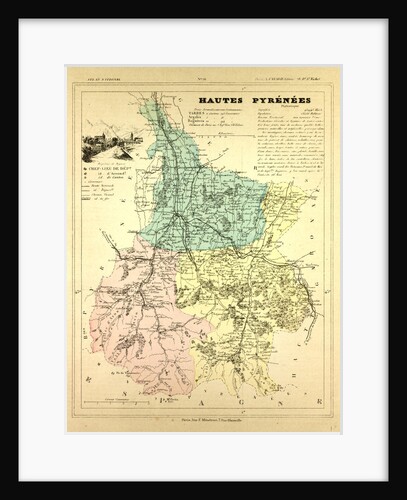 Map of Hautes Pyrénées France by Anonymous