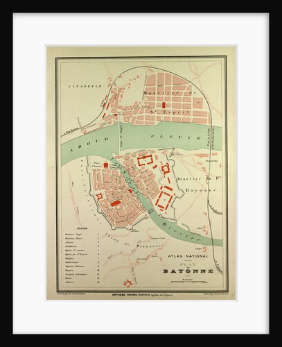 Map of Bayonne France by Anonymous