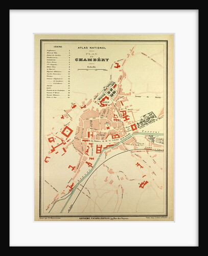 Map of Chambéry France by Anonymous