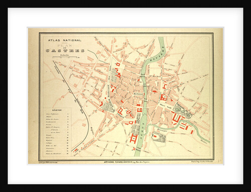 Map of Castres France by Anonymous