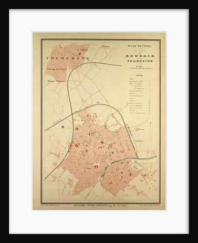 Map of Roubaix and Tourcoing by Anonymous
