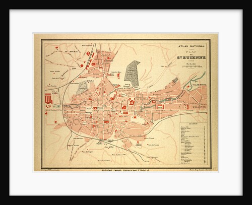 Map of St. Etienne France by Anonymous