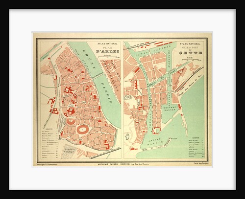 Map of Arles and Cette France by Anonymous