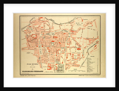 Map of Clermont-Ferrand France by Anonymous