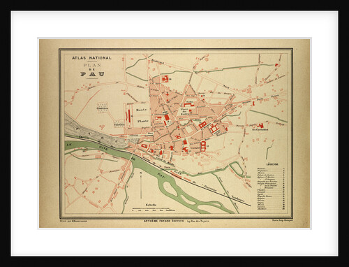 Map of Pau France by Anonymous