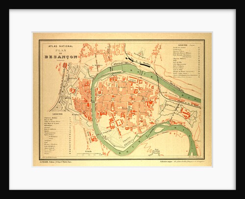 Map of Besançon France by Anonymous