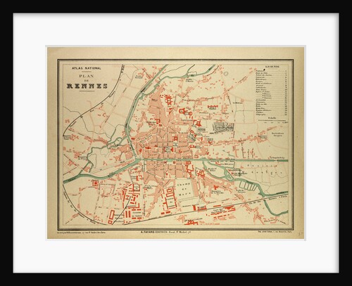 Map of Rennes France by Anonymous