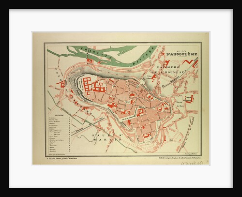 Map of Angoulême France by Anonymous