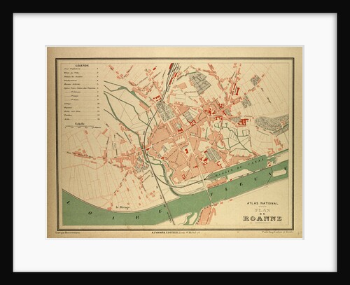 Map of Roanne France by Anonymous