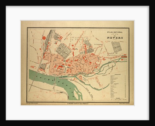 Map of Nevers France by Anonymous