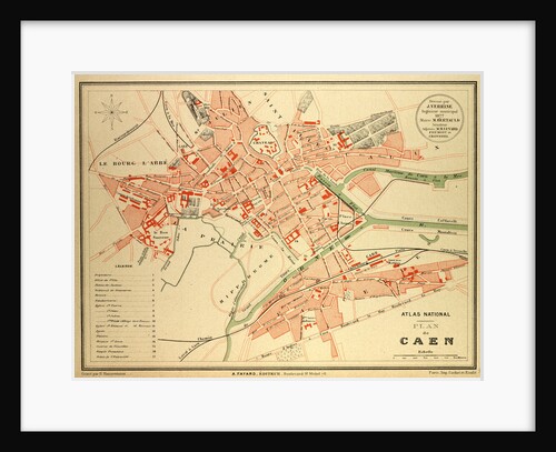 Map of Caen France by Anonymous