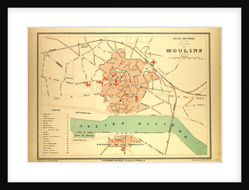 Map of Moulins France by Anonymous