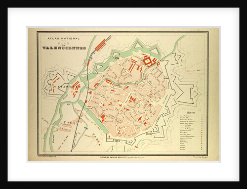 Map of Valenciennes France by Anonymous