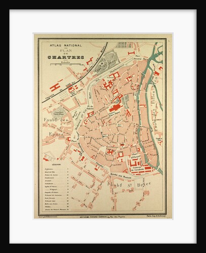 Map of Chartres France by Anonymous