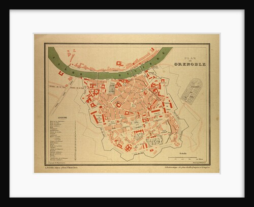 Map of Grenoble France by Anonymous