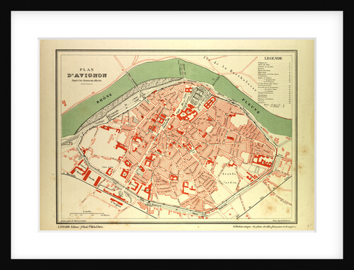 Map of Avignon France by Anonymous