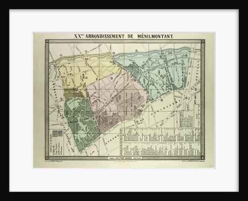 Map of 20th Arrondissement De Ménilmontant Paris France by Anonymous