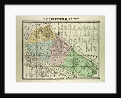 Map of the 16th Arrondissement De Passy Paris France by Anonymous